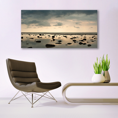 Acrylic Print Water landscape grey