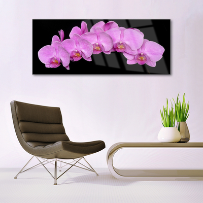 Acrylic Print Flowers floral pink black