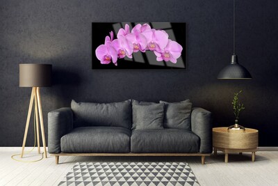 Acrylic Print Flowers floral pink black