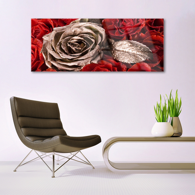 Acrylic Print Roses floral red