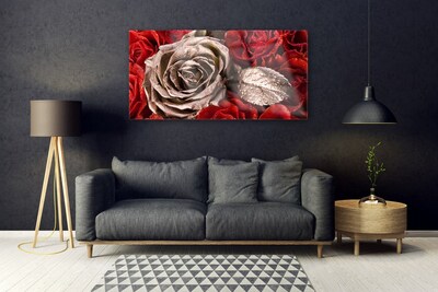 Acrylic Print Roses floral red