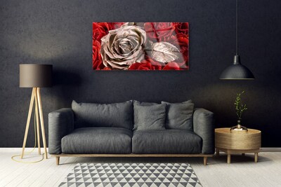 Acrylic Print Roses floral red