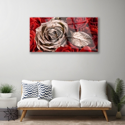 Acrylic Print Roses floral red