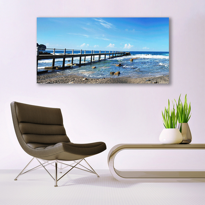 Acrylic Print Ocean beach landscape blue