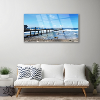Acrylic Print Ocean beach landscape blue