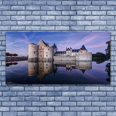 Acrylic Print Castle water architecture purple grey black