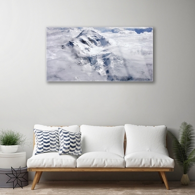 Acrylic Print Mountain fog landscape grey white