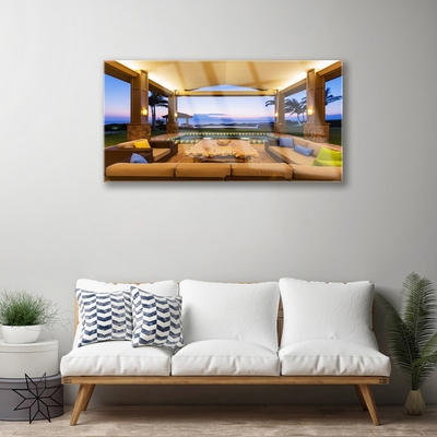 Acrylic Print Inner space architecture brown