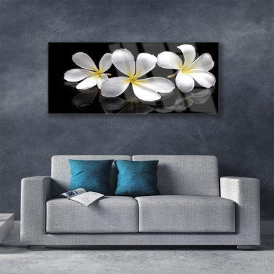 Acrylic Print Flowers floral white black