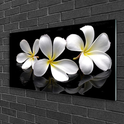 Acrylic Print Flowers floral white black