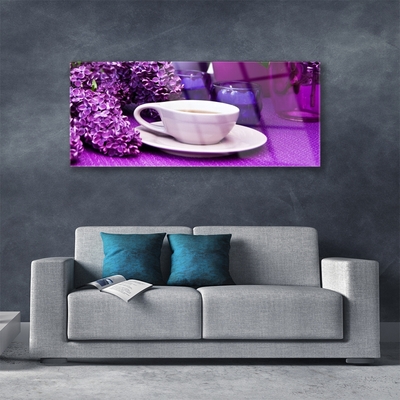 Acrylic Print Cup flowers floral white pink purple