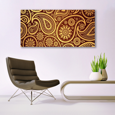 Acrylic Print Abstract art yellow brown
