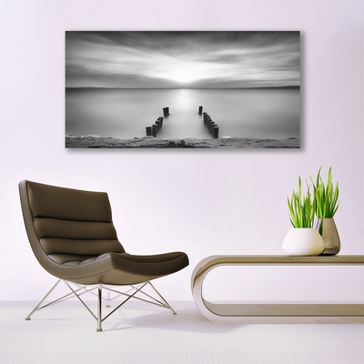 Acrylic Print Sea landscape grey