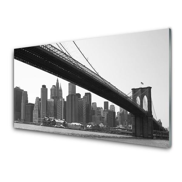 Acrylic Print Bridge city architecture grey black