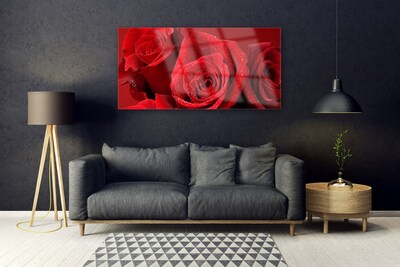 Acrylic Print Roses floral red