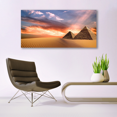 Acrylic Print Desert pyramids architecture yellow