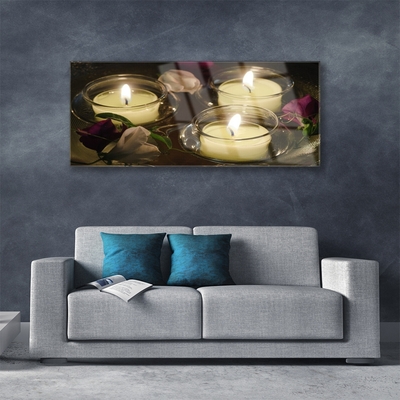 Acrylic Print Candles art grey green