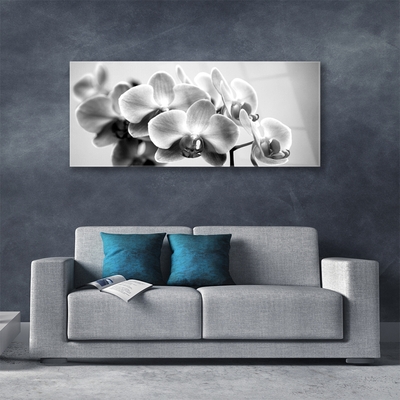 Acrylic Print Flowers floral grey