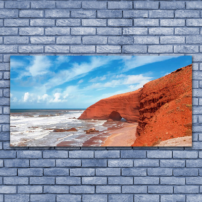 Acrylic Print Sea landscape blue brown