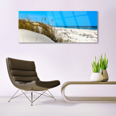 Acrylic Print Beach landscape green white