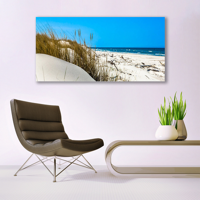 Acrylic Print Beach landscape green white