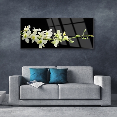 Acrylic Print Flowers floral white green