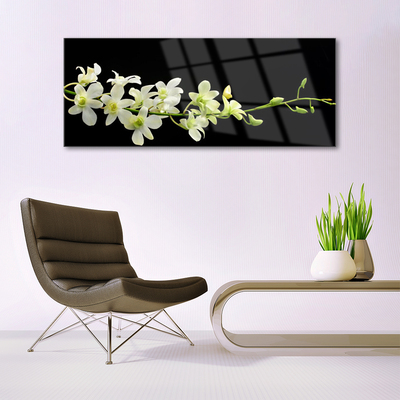 Acrylic Print Flowers floral white green