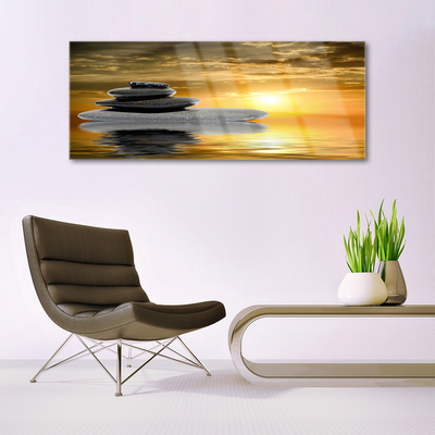 Acrylic Print Stones art grey black