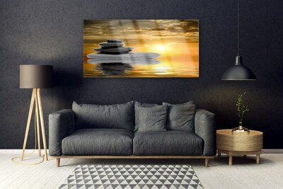 Acrylic Print Stones art grey black