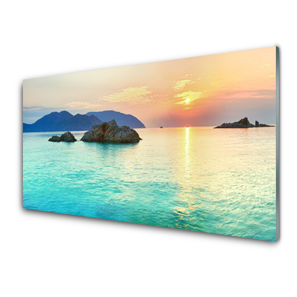 Acrylic Print Sea landscape blue