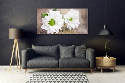 Acrylic Print Flowers floral white green