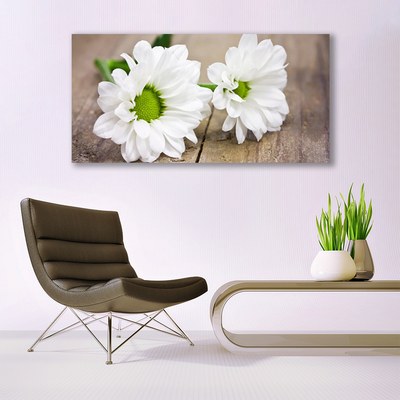 Acrylic Print Flowers floral white green