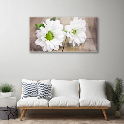 Acrylic Print Flowers floral white green