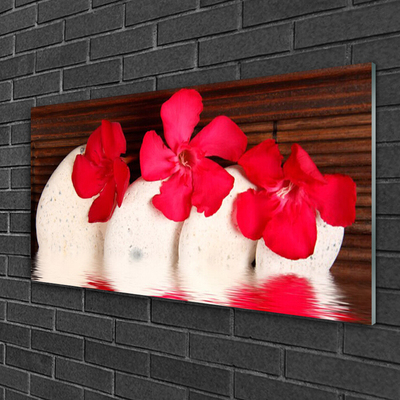 Acrylic Print Flower stones floral red white