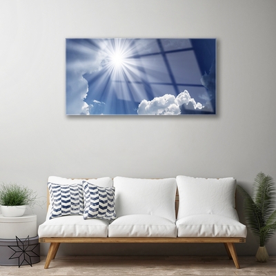 Acrylic Print Sun landscape blue white