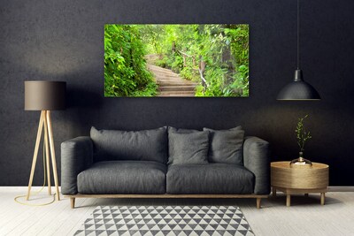 Acrylic Print Stairs nature brown green