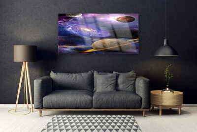 Acrylic Print Space universe purple grey