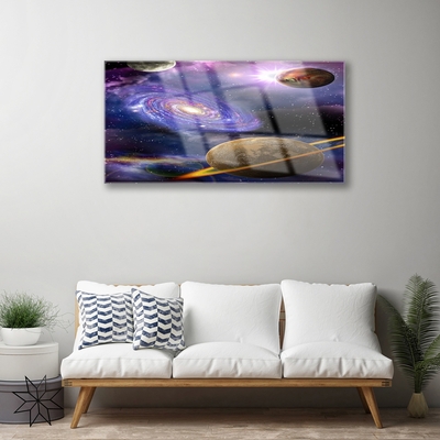 Acrylic Print Space universe purple grey