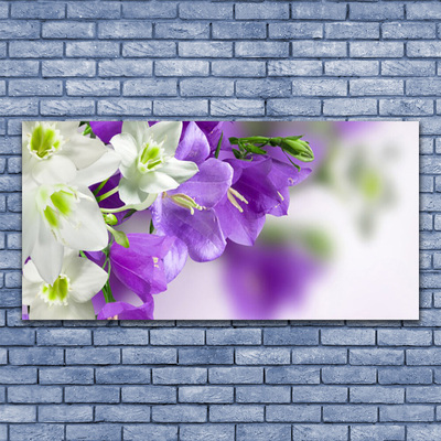 Acrylic Print Flowers floral purple white