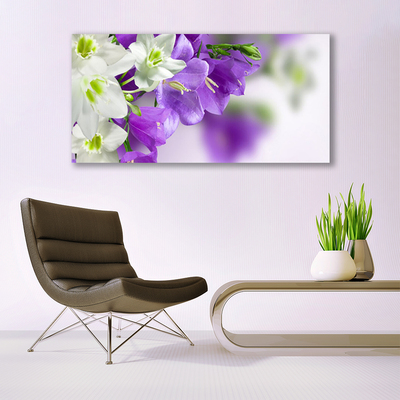 Acrylic Print Flowers floral purple white