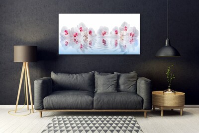 Acrylic Print Flowers art white red