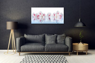 Acrylic Print Flowers art white red