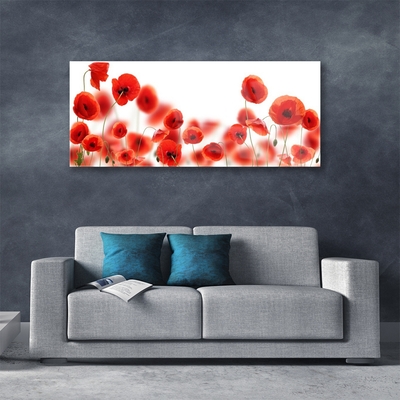 Acrylic Print Poppies floral red green
