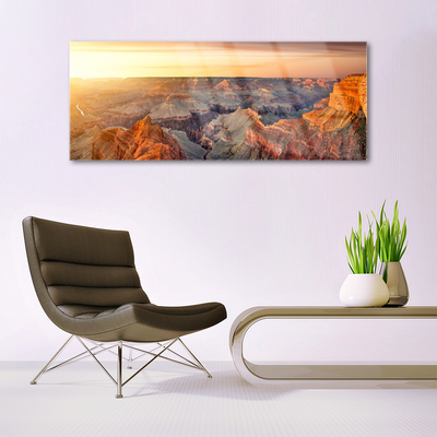 Acrylic Print Mountains landscape brown grey