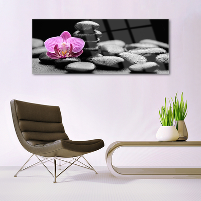 Plexiglas® Wall Art Flower stones art pink black