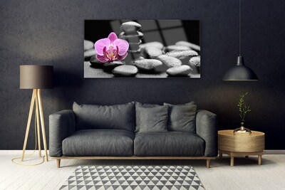 Plexiglas® Wall Art Flower stones art pink black