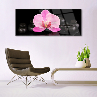 Plexiglas® Wall Art Flower stones floral pink black