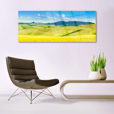 Plexiglas® Wall Art Country mountains landscape green blue