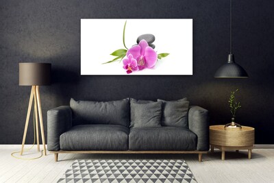 Plexiglas® Wall Art Flower stones floral pink black