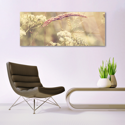 Plexiglas® Wall Art Wild plants floral white brown